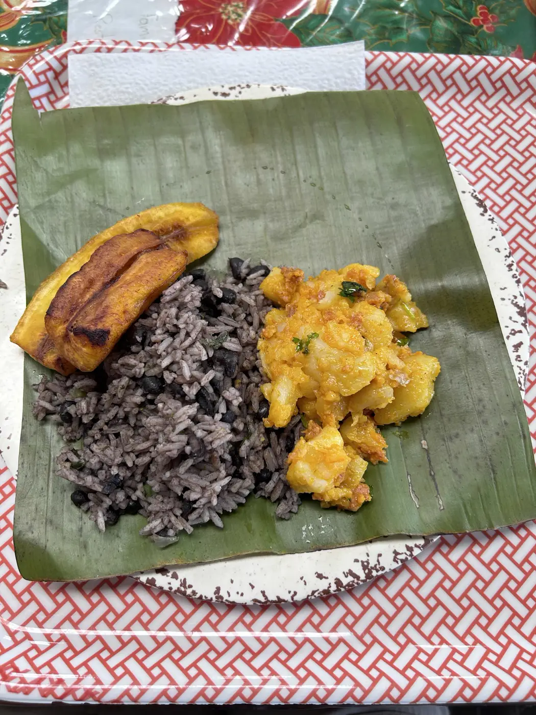 Platillo del almuerzo del día preparado con ingredientes locales